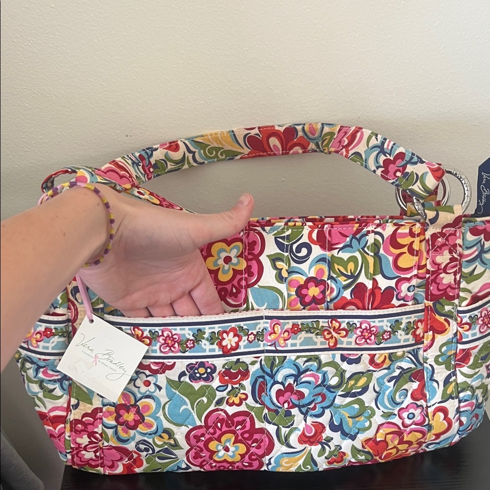 Vera Bradley Floral Quilted Tote in Pink Multi - Picture 5 of 7